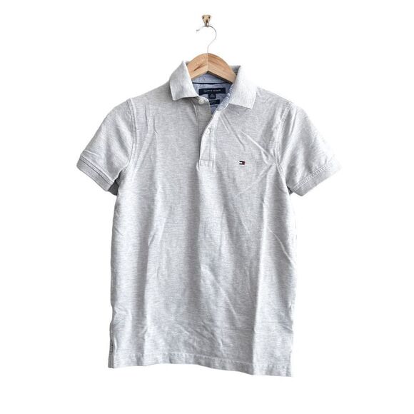 Tommy Hilfiger Men Top Polo Tee Short Sleeve Casual Slim Fit Gray XS - Picture 1 of 6